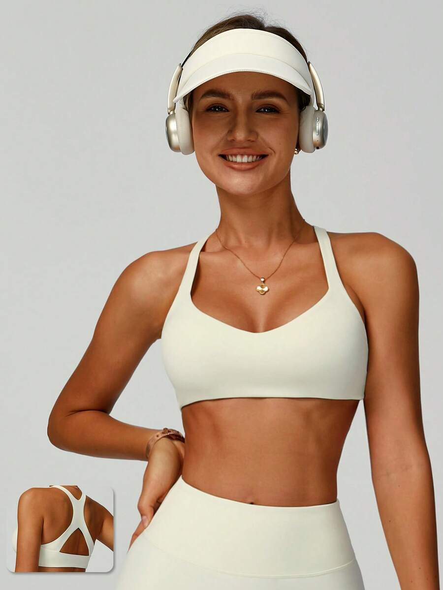 MASKERT Ropa de yoga para mujer, ropa deportiva, camiseta de tirantes para correr y fitness, cómoda y amigable con la piel para usar en casa | SHEIN