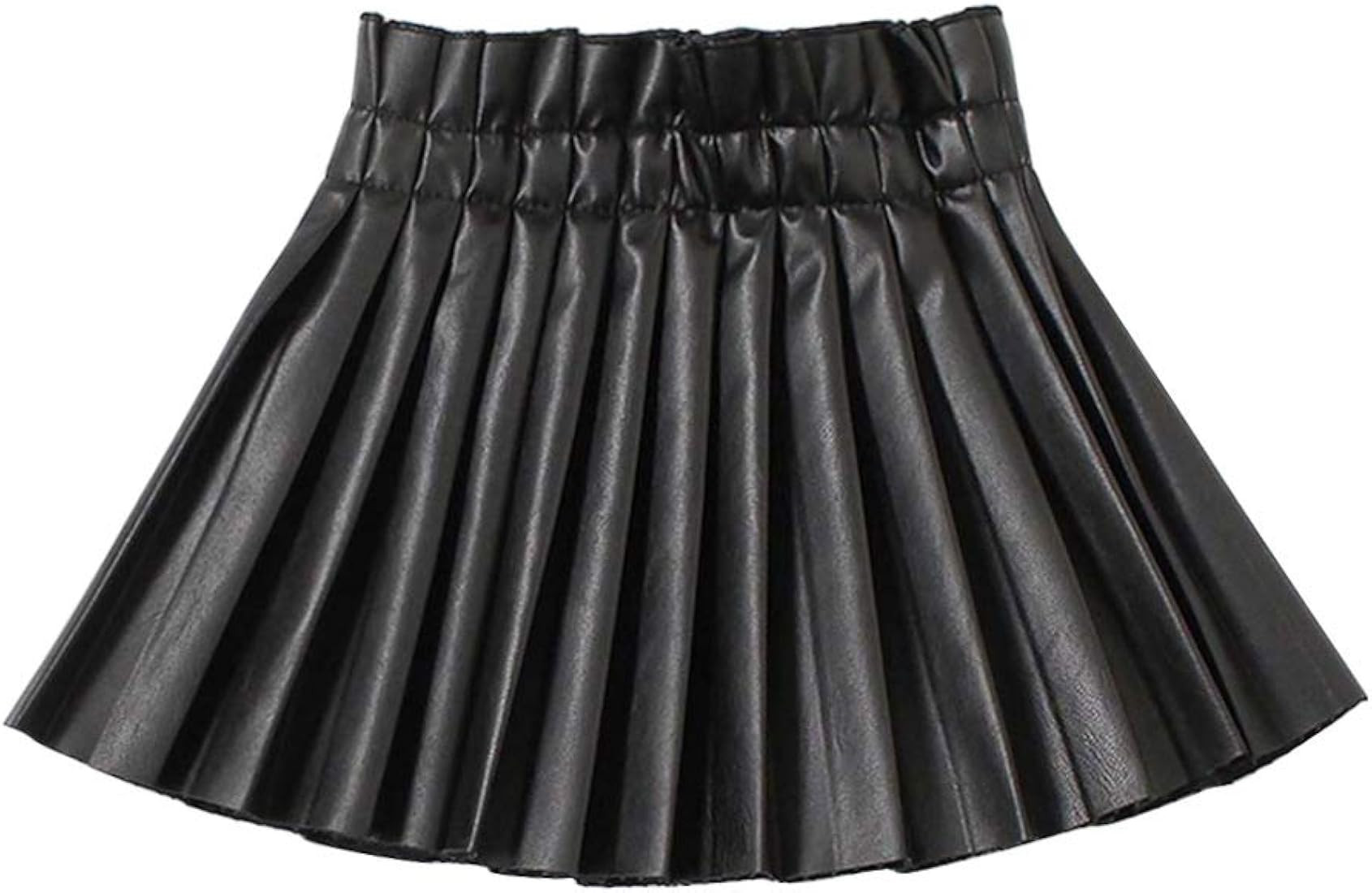WELAKEN Pu Leather Skirts for Girls Kids & Teen & Toddler & Women Faux Leather Pleated Skirts | Amazon (US)