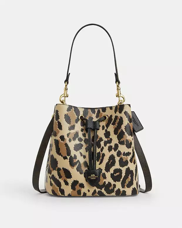 Rowan Bucket Bag With Leopard Print | Coach Outlet US