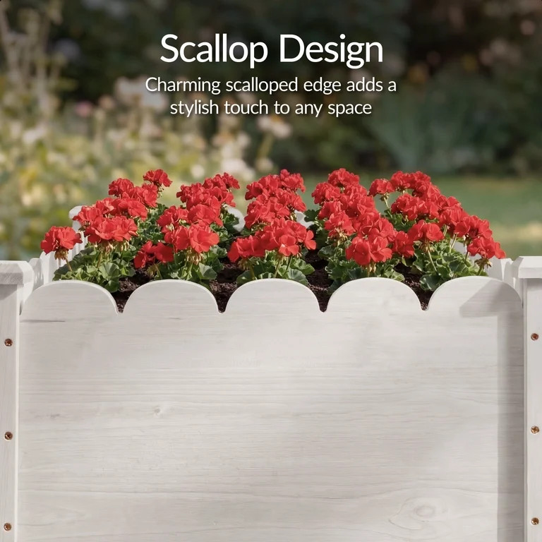 Best Choice Products 48x24x30in Raised Garden Bed, Scalloped Design, Elevated Wooden Planter for ... | Walmart (US)