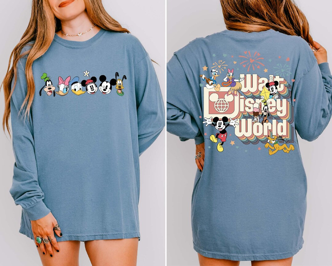 Disney World Long Sleeve Shirt: Vintage Mickey & Magic Kingdom - Soft Comfort Colors | Etsy (US)