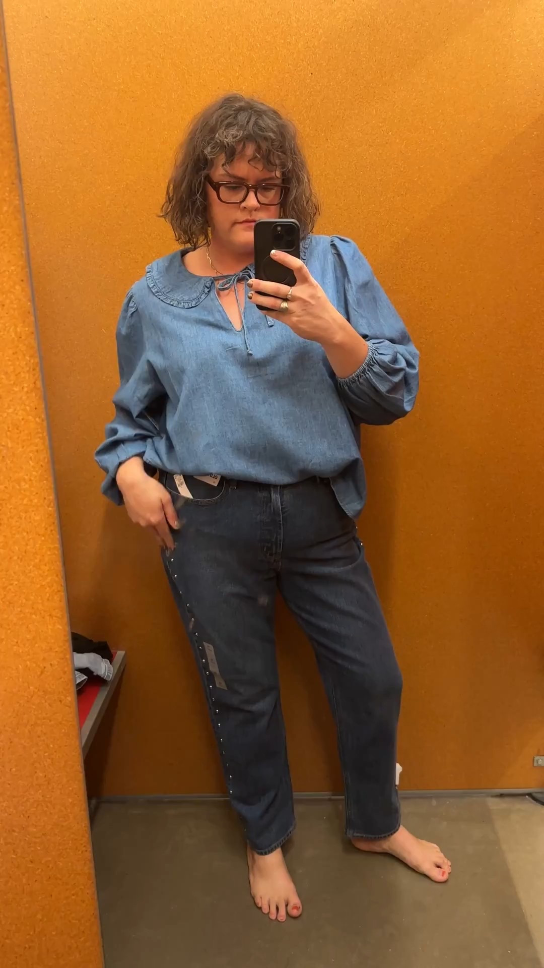 Trying on this studded straight leg denim and chambray blouse from Old Navy and honestly, they’re both so good. The jeans have just the right amount of structure with a little stretch, and the subtle studs down the sides make them feel special. The blouse is lightweight with the sweetest tie neck detail.

#plussize #midsize #size16 #curvystyle #styleinspo #plussizeootd #midsizeootd #plussizestyle #midsizestyle #fashionforall #curvy #curvyfashion #bodyneutrality #curvygirlstyle

#LTKPlusSize #LTKMidsize #LTKStyleTip