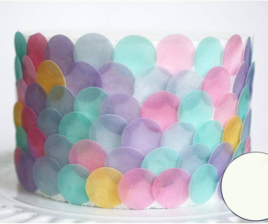 150pcs 1.5" Mermaid Edible Colorful Pre Cut Wafer Cupcake Toppers, Cake idea decoration,edible pa... | Amazon (US)