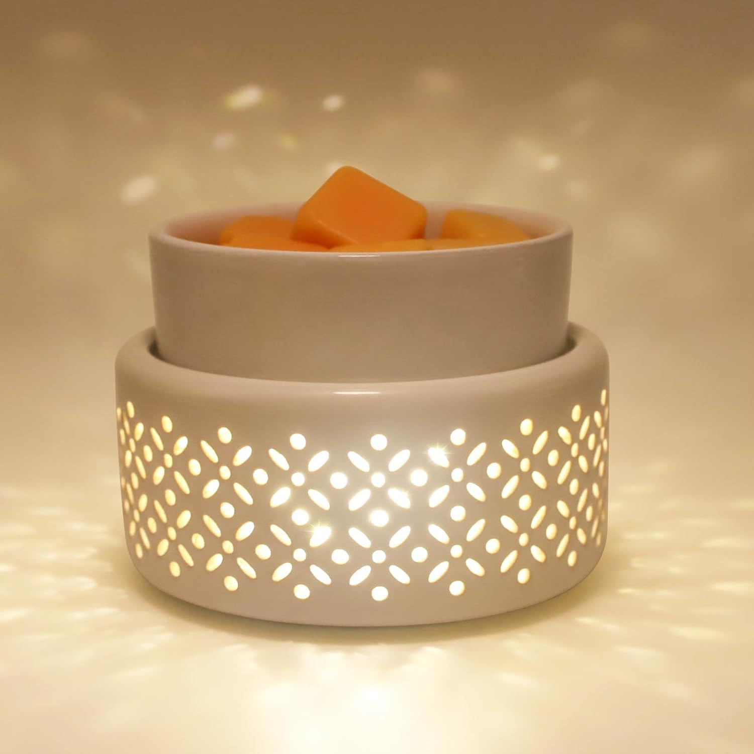 Ceramic Wax Melt Warmer - LED Night Light Candle Wax Warmer for Scented Wax, Electric Fragrance W... | Amazon (US)