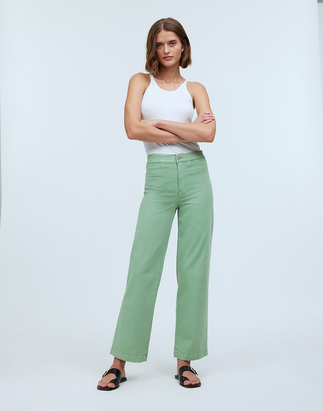 The Emmett Wide-Leg Crop Pant: Welt Pocket Edition | Madewell