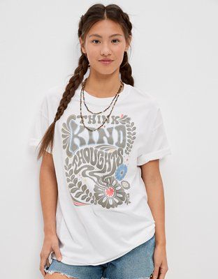 AE Oversized Think Kind Thoughts Graphic Tee | American Eagle Outfitters (US & CA)