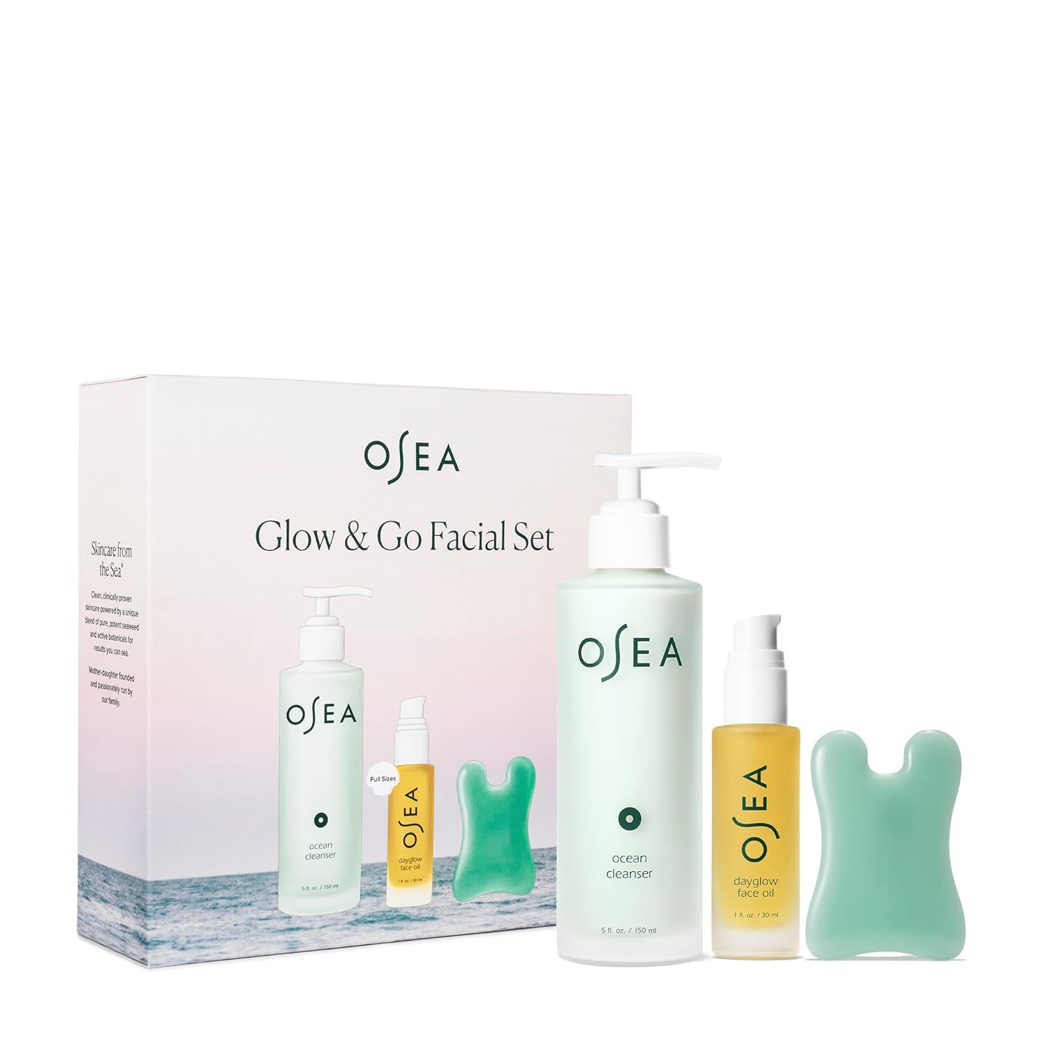 OSEA Glow & Go Facial Full Size Set - Includes Full Size Ocean Facial Cleanser (5oz), DayGlow Fac... | Amazon (US)