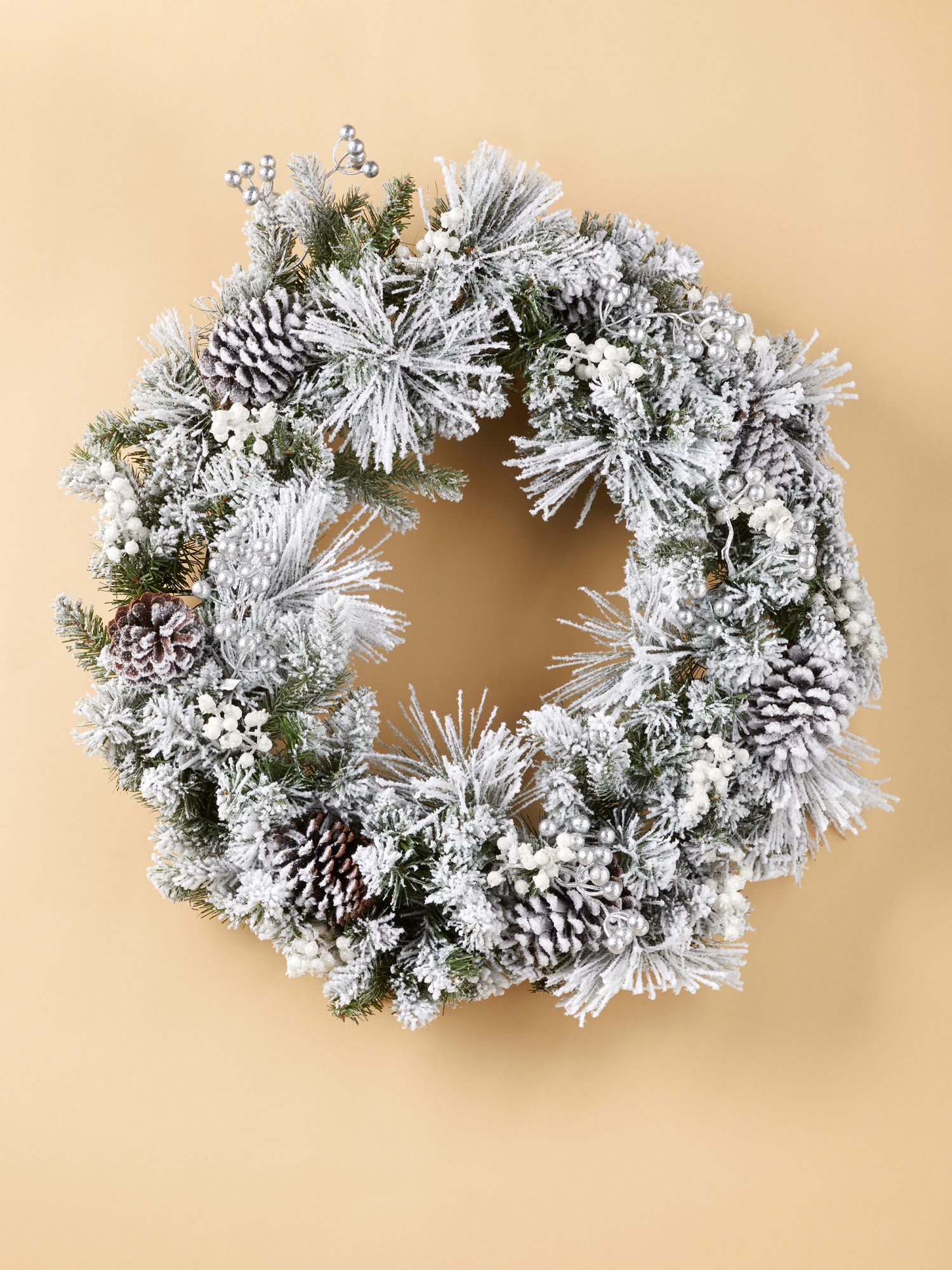 30in Artificial Pine And Berry Wreath | Seasonal Decor | HomeGoods | HomeGoods