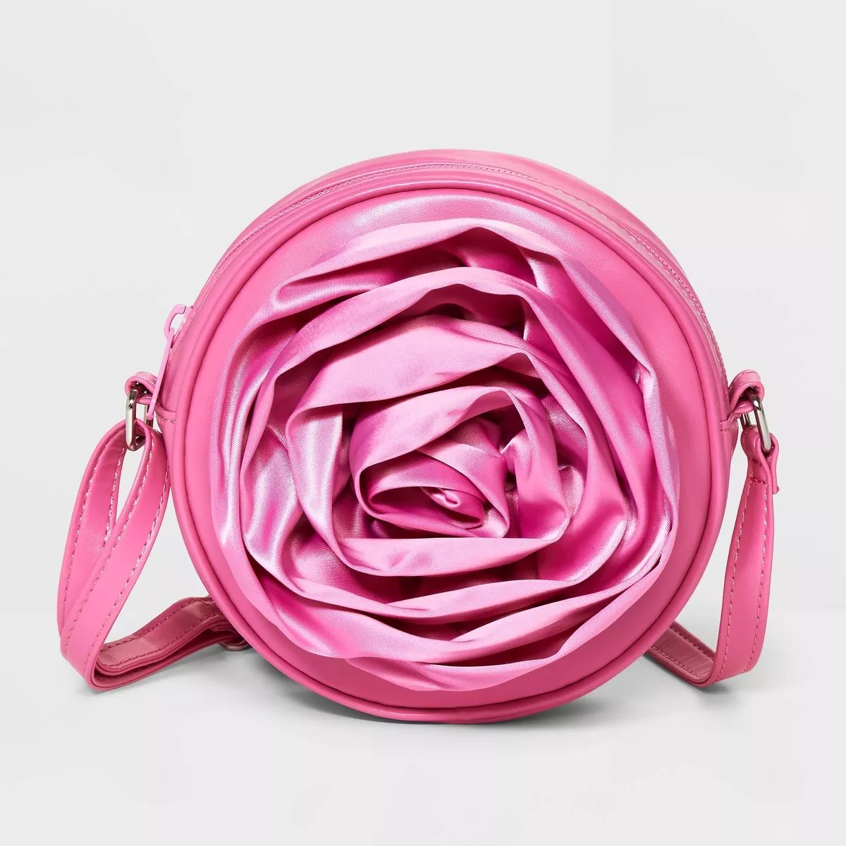 Kids' Satin Rosette Round Crossbody Bag - Cat & Jack™ Pink | Target