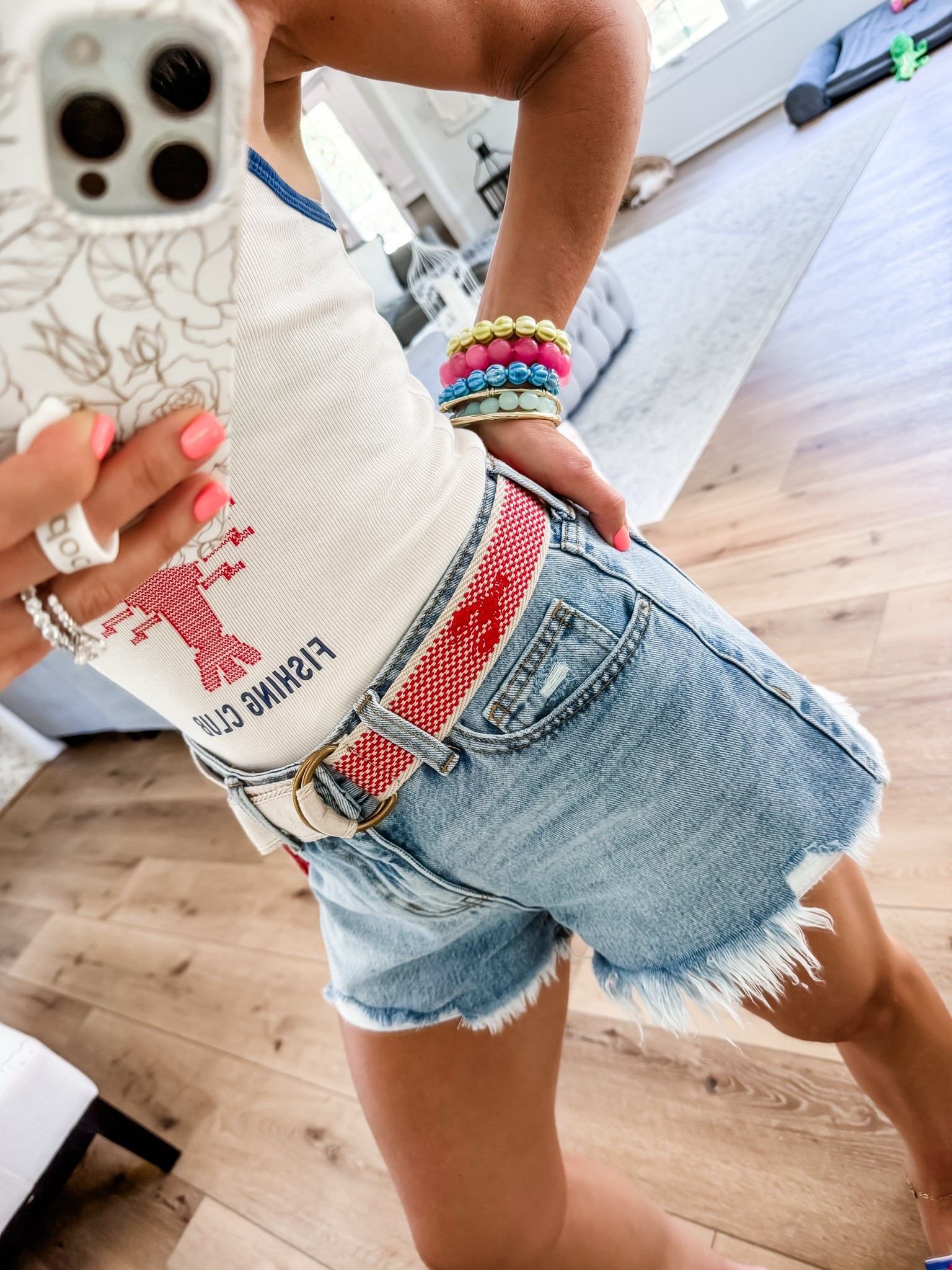 The cutest lobster belt! Denim shorts 2. Target style. Summer belts.

#LTKOver40