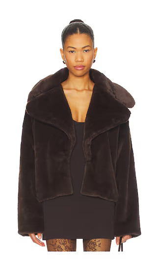 Willow Faux Fur Coat in Brown | Revolve Clothing (Global)