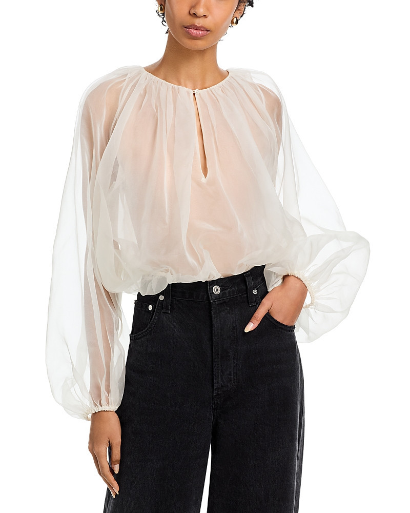 Frame The Sheer Silk Balloon Blouse | Bloomingdale's (US)