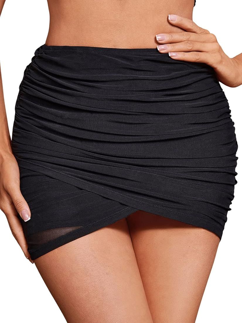 Floerns Women's Stretchy Elastic Waist Print Boho Mini Skirt | Amazon (US)