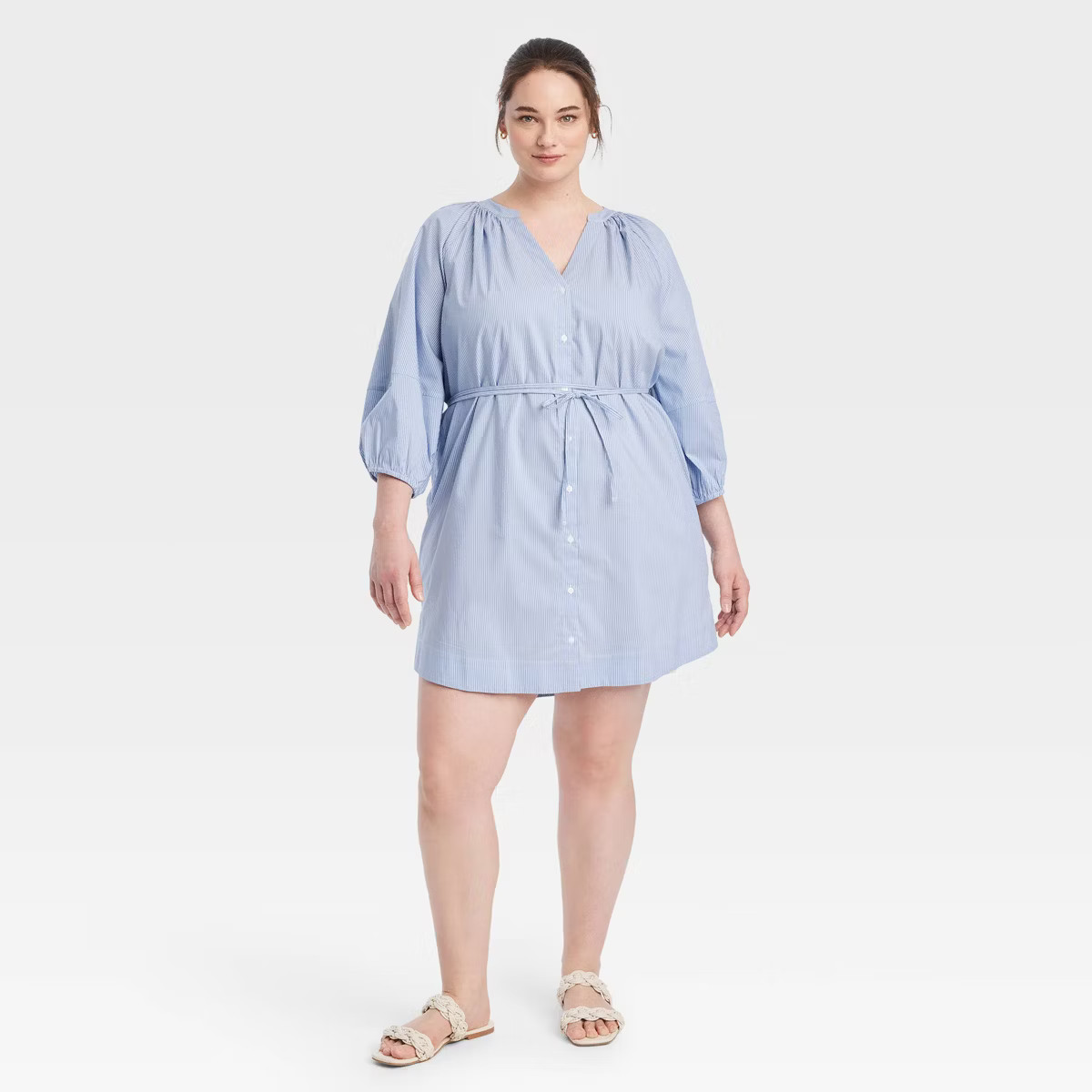 Women's Balloon 3/4 Sleeve Mini Shirtdress - A New Day™ | Target