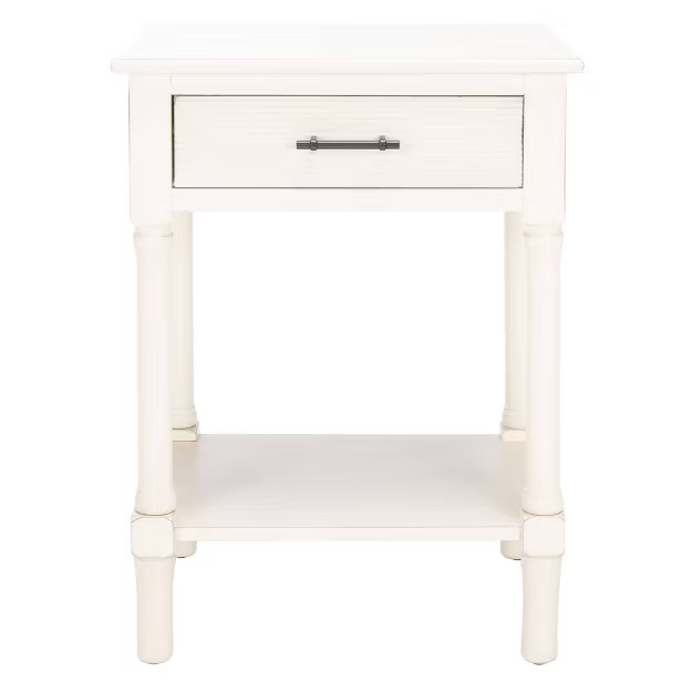 Ryder 1 Drawer Accent Table Distressed White - Safavieh | Target