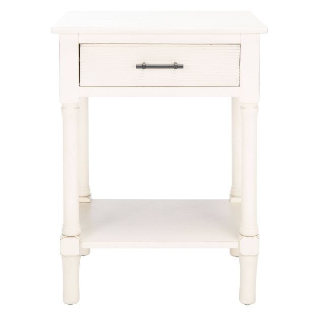 Ryder 1 Drawer Accent Table Distressed White - Safavieh | Target