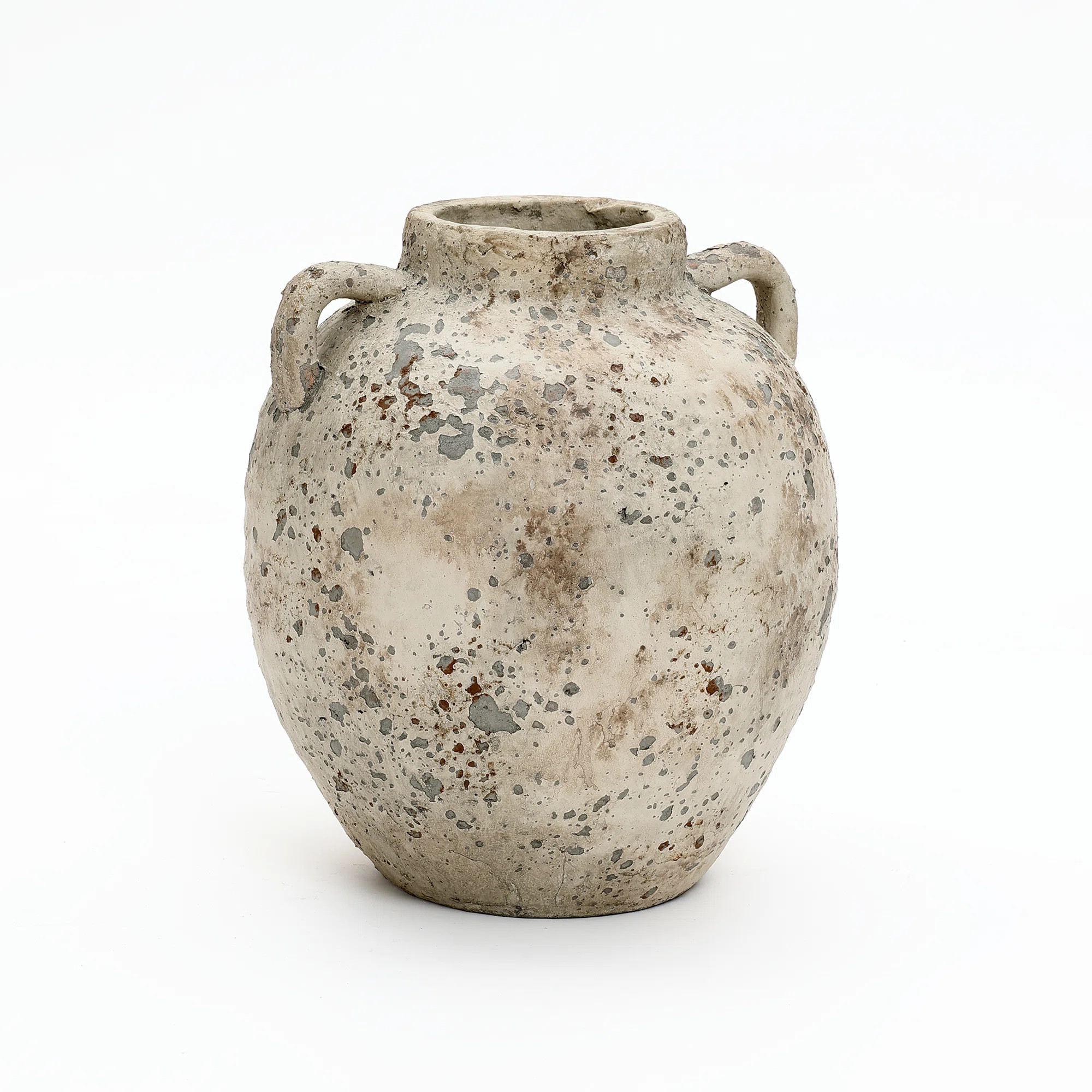 Rustic Antiqued 12.4-Inch Round Bouquet Terracotta Vase | Wayfair North America