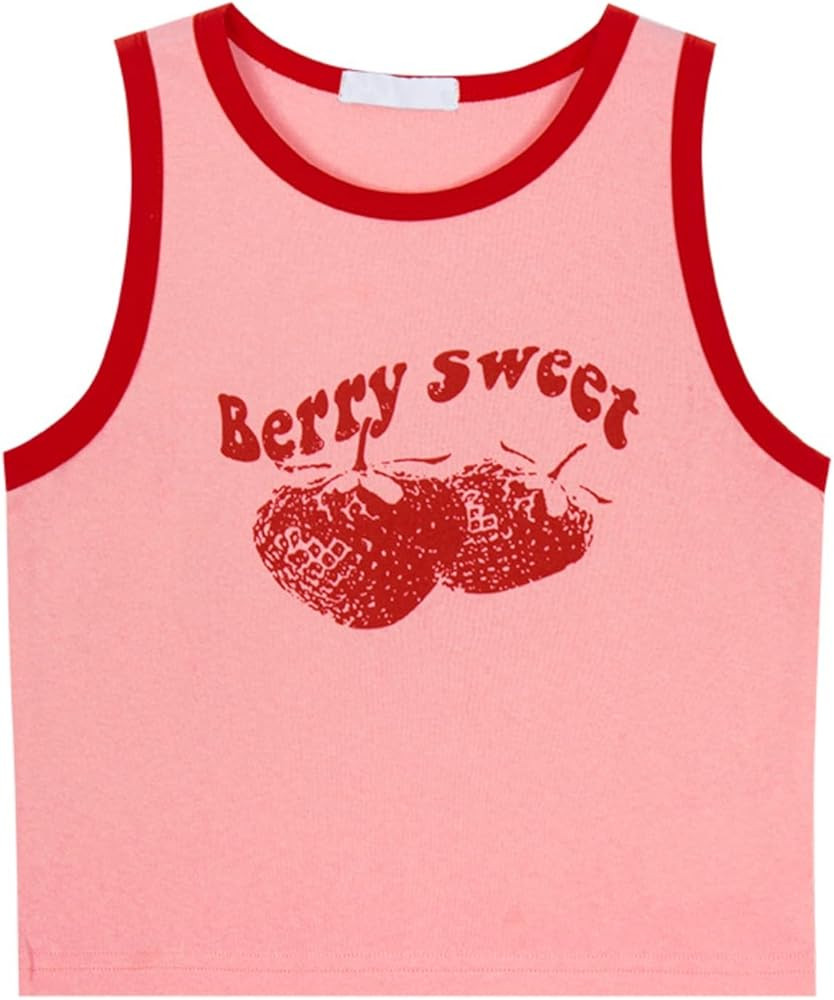 Y2k Crop Top Fruit Strawberry Tank Top Sexy Tops for Women Cute Tops Tank Tops for Women Slim Fit... | Amazon (US)