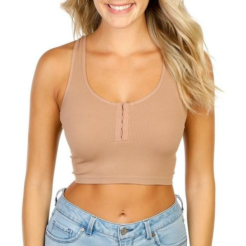 Juniors Seamless Sleeveless Crop Tank - Tan-Tan-2409560212213   | Burkes Outlet | bealls