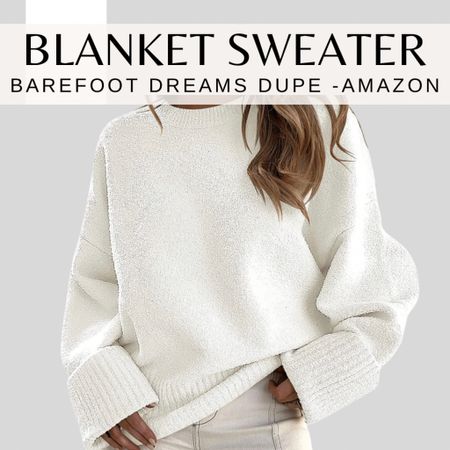 Barefoot dreams blanket but make it a sweater 😍 the coziness, softest sweater you’ll ever wear. Feels just like the barefoot dreams material! Oversized fit. Comes in 20 colors  I’m 5’10” and I took a Large
Sleeves come tacked in place. You could undo them to make sleeves longer  

#LTKSeasonal #LTKstyletip