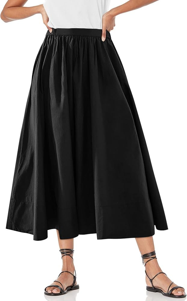 Women’s A-Line Midi Skirts Casual High Waist Flowy Pleated Skirt | Amazon (US)