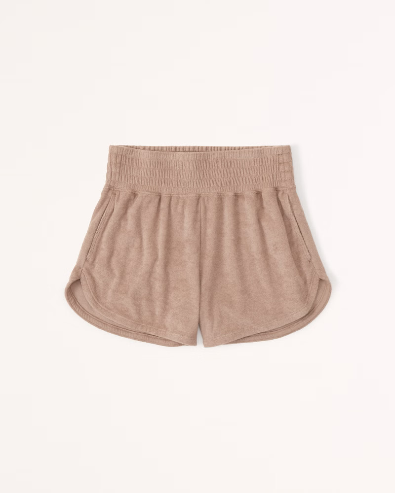 Women's Towel Terry Dolphin-Hem Shorts | Women's Matching Sets | Abercrombie.com | Abercrombie & Fitch (US)