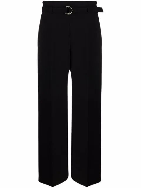 belted-waist wide-leg trousers | Farfetch (UK)