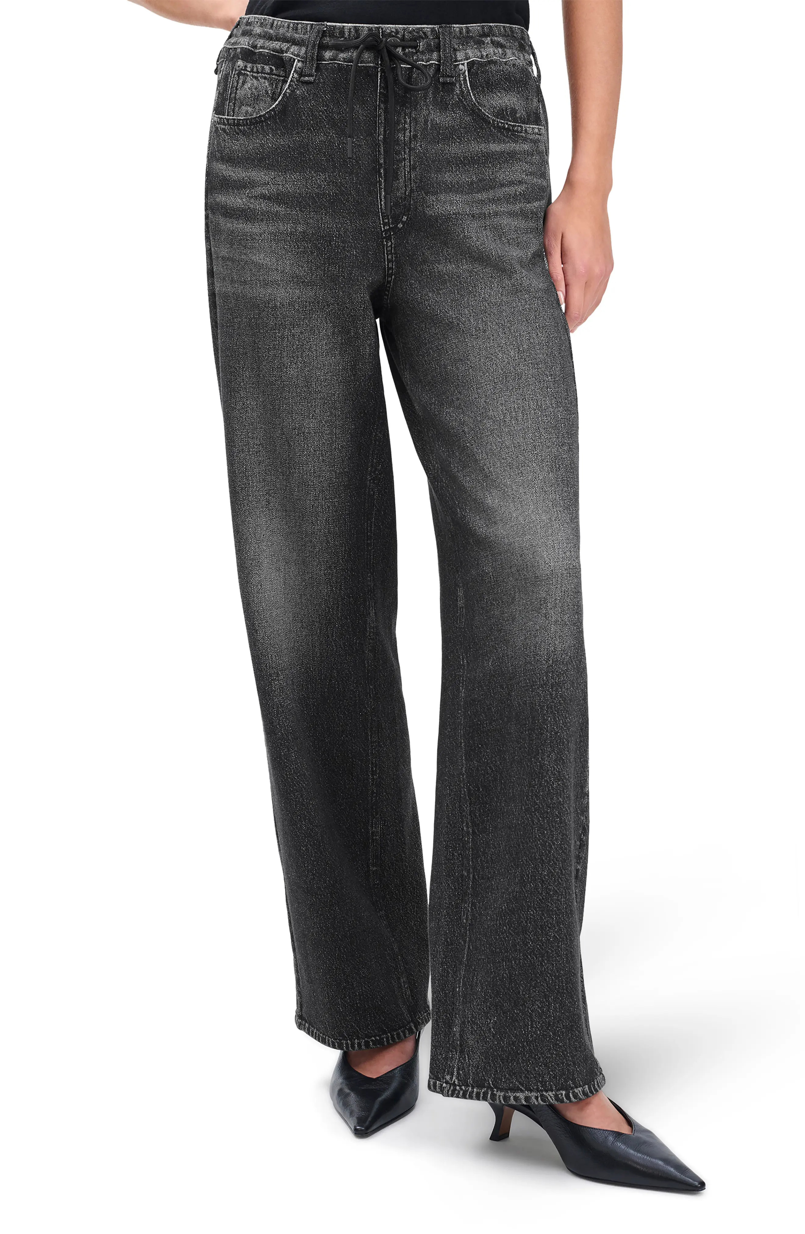 rb Miramar Pull-On Wide Leg Cotton Terry Sweatpant Jeans (Women) | Nordstrom | Nordstrom