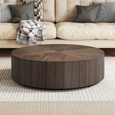 NicBex Modern Round Drum Coffee Table for Living Room,Wood Veneer Tea Table,Center Table for Apar... | Target