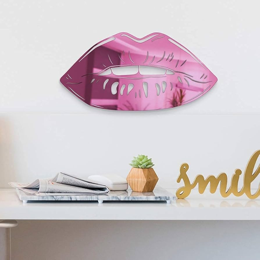 4ArtWorks Mirror Lips 3D Wall Art - Ready to Hang Acrylic Wall Decorations for Bedrooms, Dorms, L... | Amazon (US)