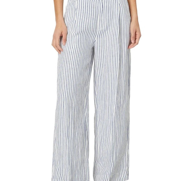 Madewell Blue and White Striped Wide-Leg Pants | Poshmark