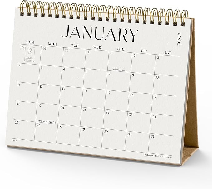 Cabbrix Small Desk Calendar 2026, 18 Months Standing Flip Calendar January 2026 to June 2027, 8"x... | Amazon (US)
