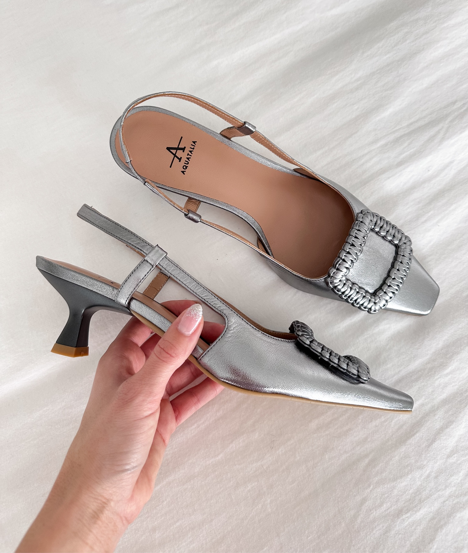 How beautiful are my Aquatalia slingbacks!? 🩶

The quality of these are absolutely amazing. So comfortable and so fun! I love the shimmery metallic leather look and am obsessed with the snipped-toe silhouette. 

These are perfect for a special event, dinner out, & even in a professional work setting! 

You can shop my slingbacks and other Aquatalia products at the links below! 

#ad #aquatalia #shoes #heels #pumps #mules #slingbacks #boots #sneakers #style #sweetcarolinecollection

#LTKstyletip #LTKshoecrush #LTKworkwear