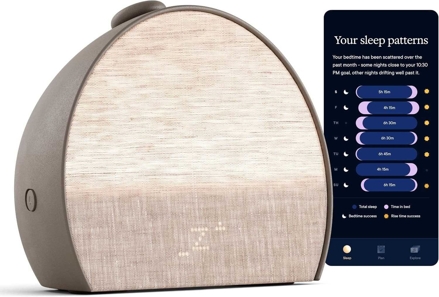 Hatch Sleep Clock, Contactless Sleep Tracker, Personalized Insights, Cocoa | Amazon (US)