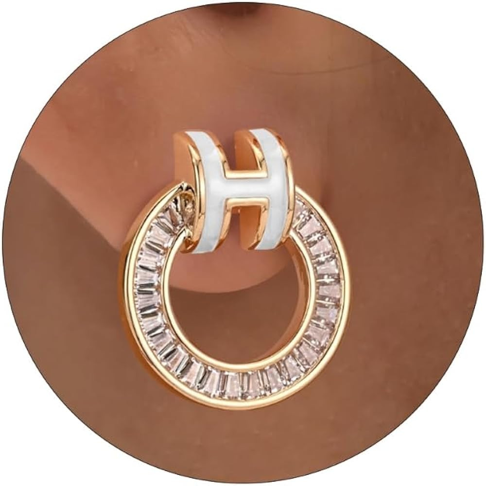H Stud Earrings 14K Gold Plated Earrings Enamel Earrings Dainty Stud Earrings for Women Birthday ... | Amazon (US)