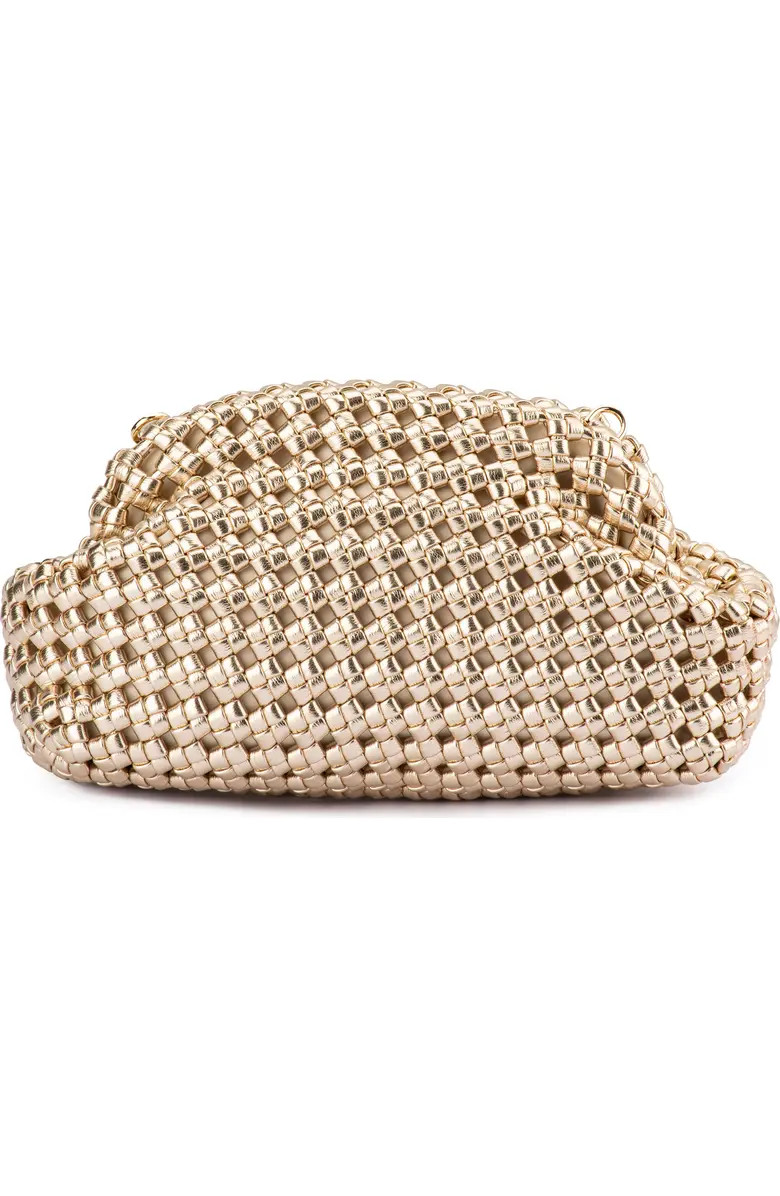 Everly Handwoven Faux Leather Frame Clutch | Nordstrom