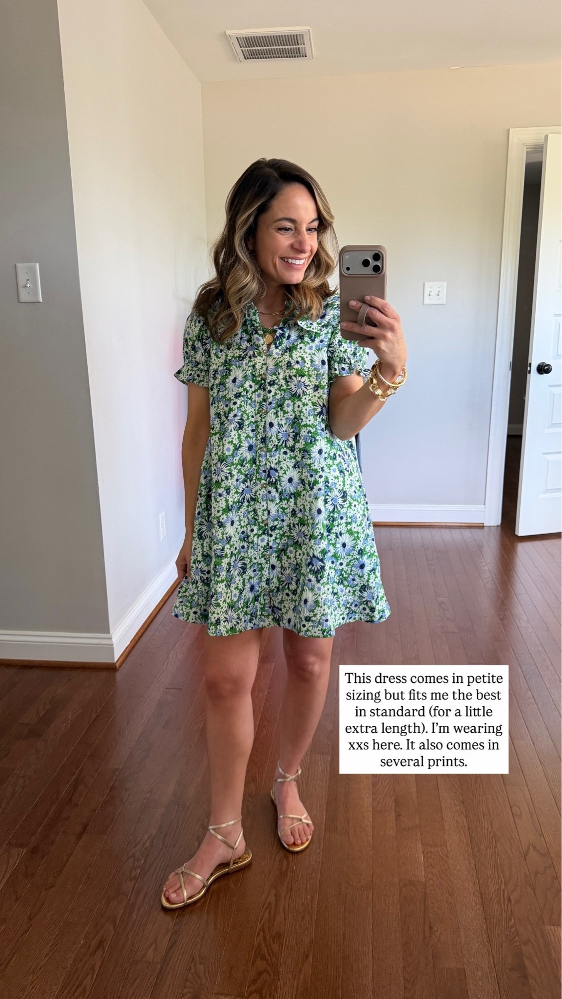 Petite-friendly dress with sleeves! 

Printed green dress (Anthro): xxs
