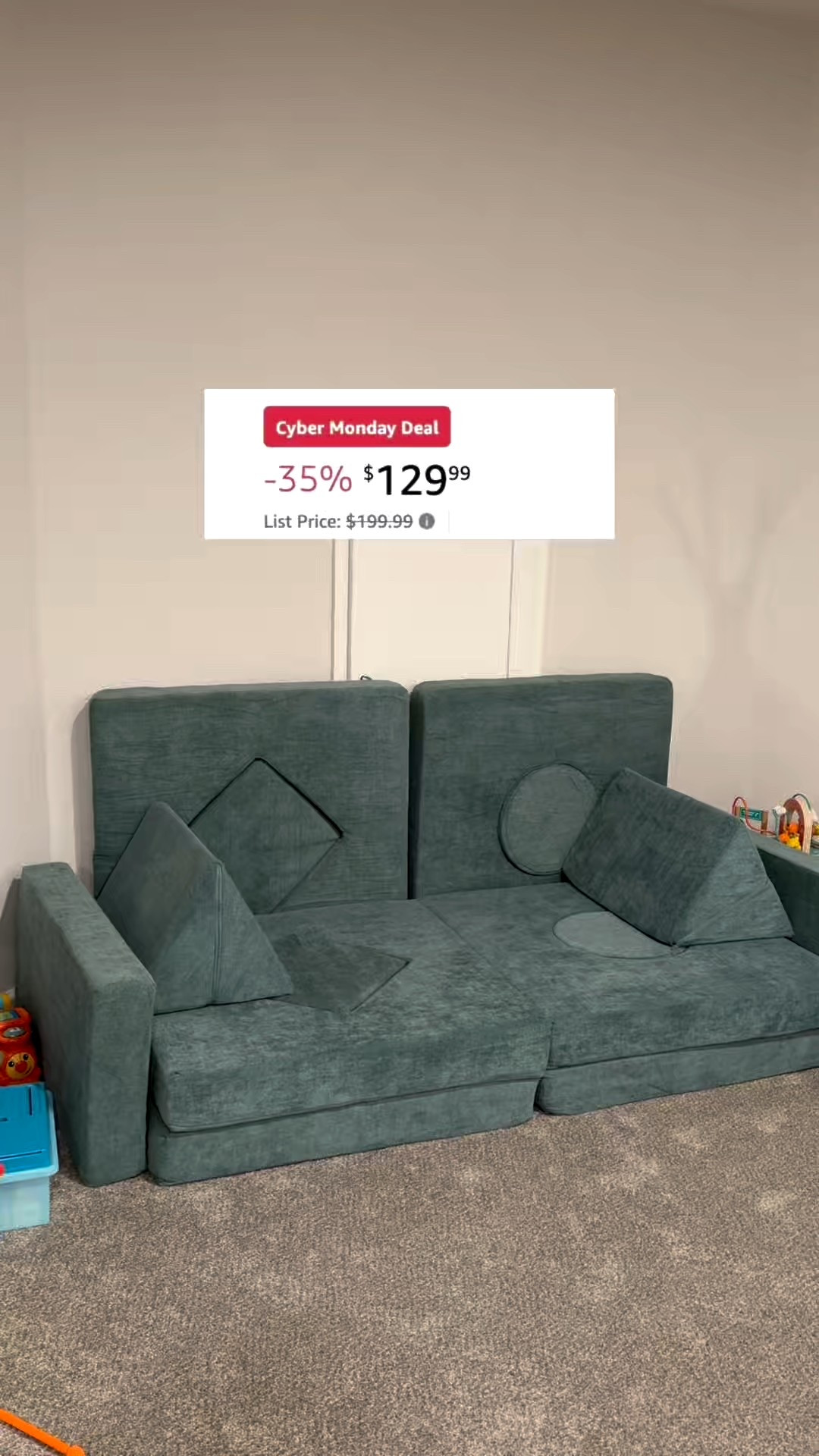 Cyber Monday deal on a Nugget couch dupe! The one in my video is from Costco, but the same brand has a similar version on Amazon and it’s on sale today.
My toddler loves this play couch. It’s perfect for climbing, lounging, and eventually building forts as he gets older!

#cybermondaydeals #cybermondayfinds #nuggetdupe #playcouch #toddlertoys #toddlergifts #ltkholiday #ltkkids #ltkmoms #ltkdeals #giftguide2025 #toddlerlife

#LTKSaleAlert #LTKGiftGuide #LTKCyberWeek