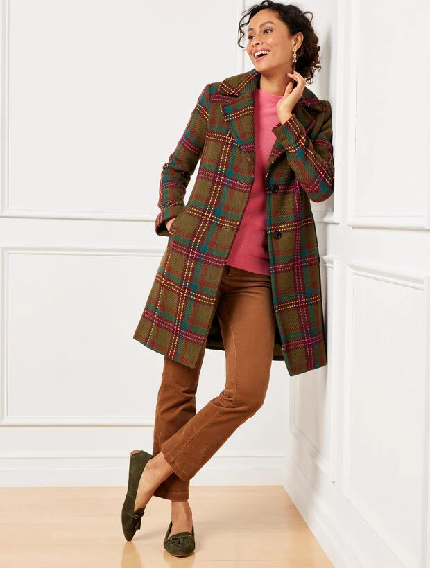 Wool Blend Coat - Plaid | Talbots