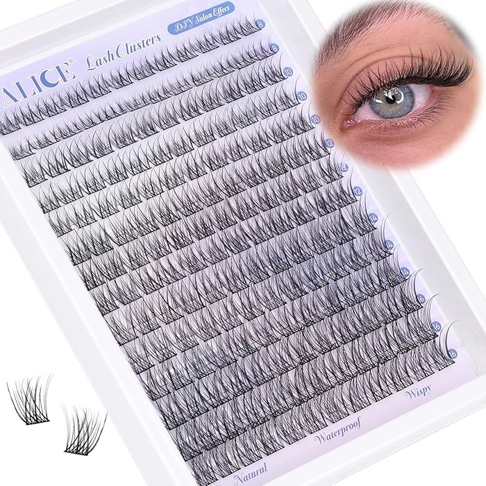 ALICE Natural Lash Clusters, Wispy Cluster Eyelash Extensions, Individual Lashes, C-Curly DIY Las... | Amazon (US)