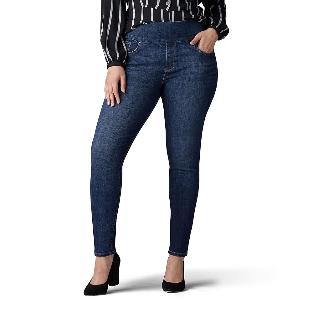Lee Women's Plus Size Sculpting Slim Fit Skinny Leg Pull on Jean | Amazon (US)