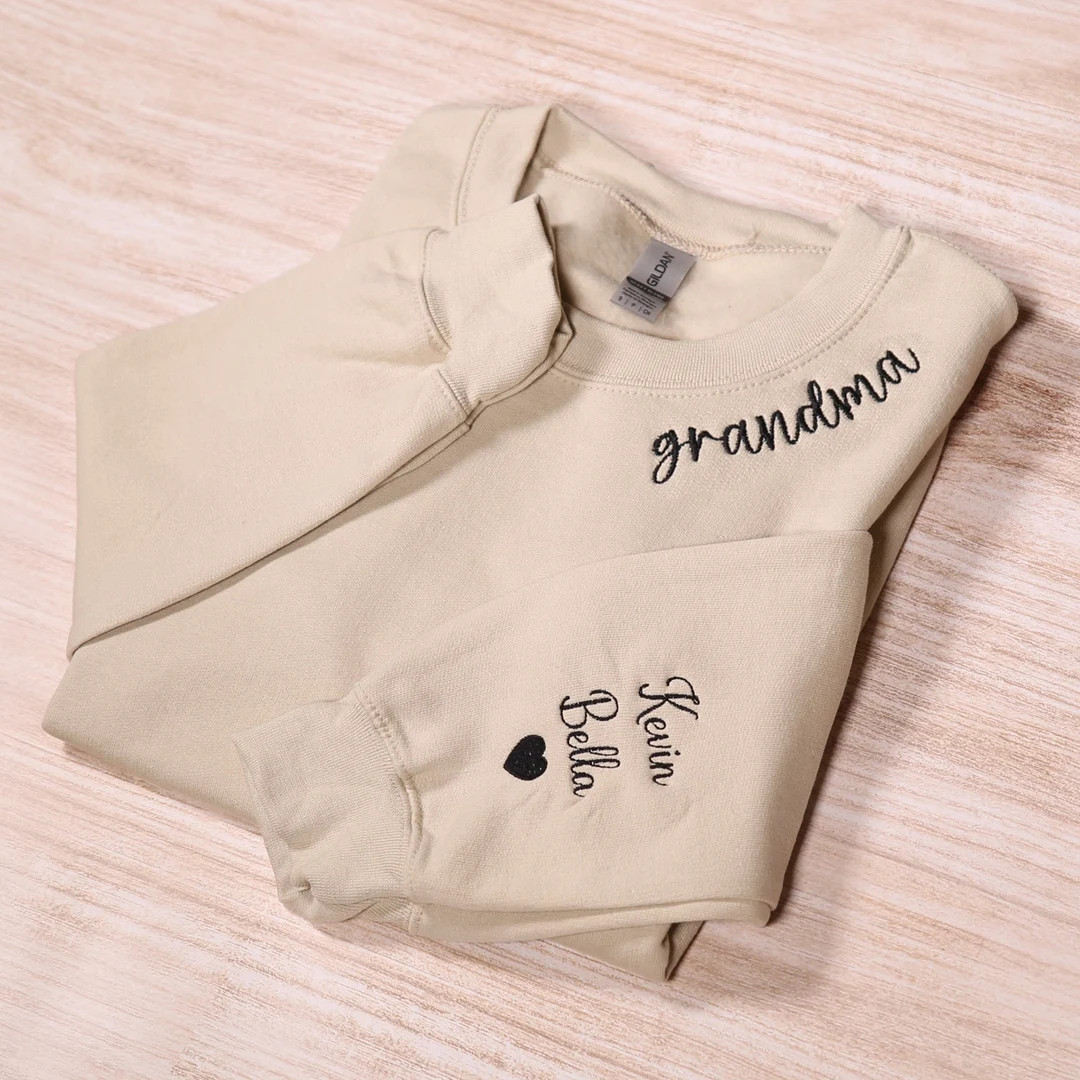 Personalized Grandma Sweatshirt With Grandkids Names on Sleeve, Personalized Granny Hoodie, Cute ... | Etsy (US)