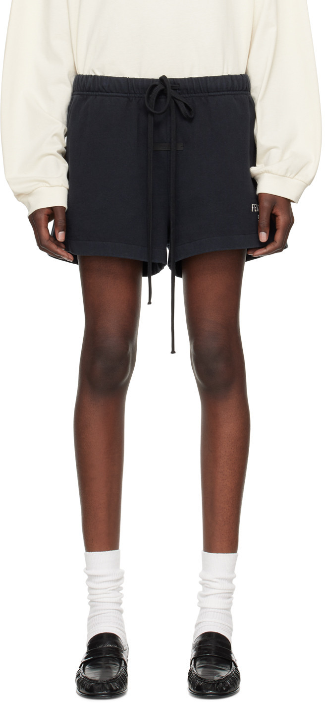 Fear of God ESSENTIALS Black Running Shorts | SSENSE