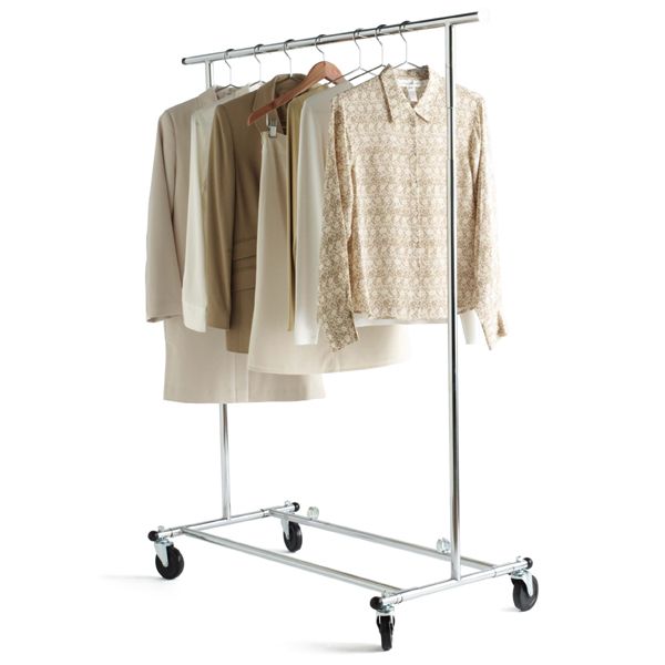 Folding Commercial Garment Rack Chrome | The Container Store