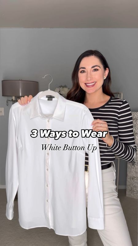 Styling the Sullivan boyfriend white button up by the brand @ameliora 3 ways: casual, work, dressy [ad]! I love how comfortable and breathable the fabric is. I sized up one size to make it slightly longer. Which look is your favorite?⬇️
#ameliora #ameliorapartner

You can find my button up by the brand Ameliora and more by following me on the @shop.ltk app (taryn_brittany)🫶🏻

#waystowear #collaredshirt #stylingtips #outfitideas #whattowear #howtostylevideo 

#LTKstyletip #LTKshoecrush #LTKVideo