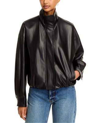 French Connection Dessa Faux Leather Funnel Collar Jacket | Bloomingdale's (US)