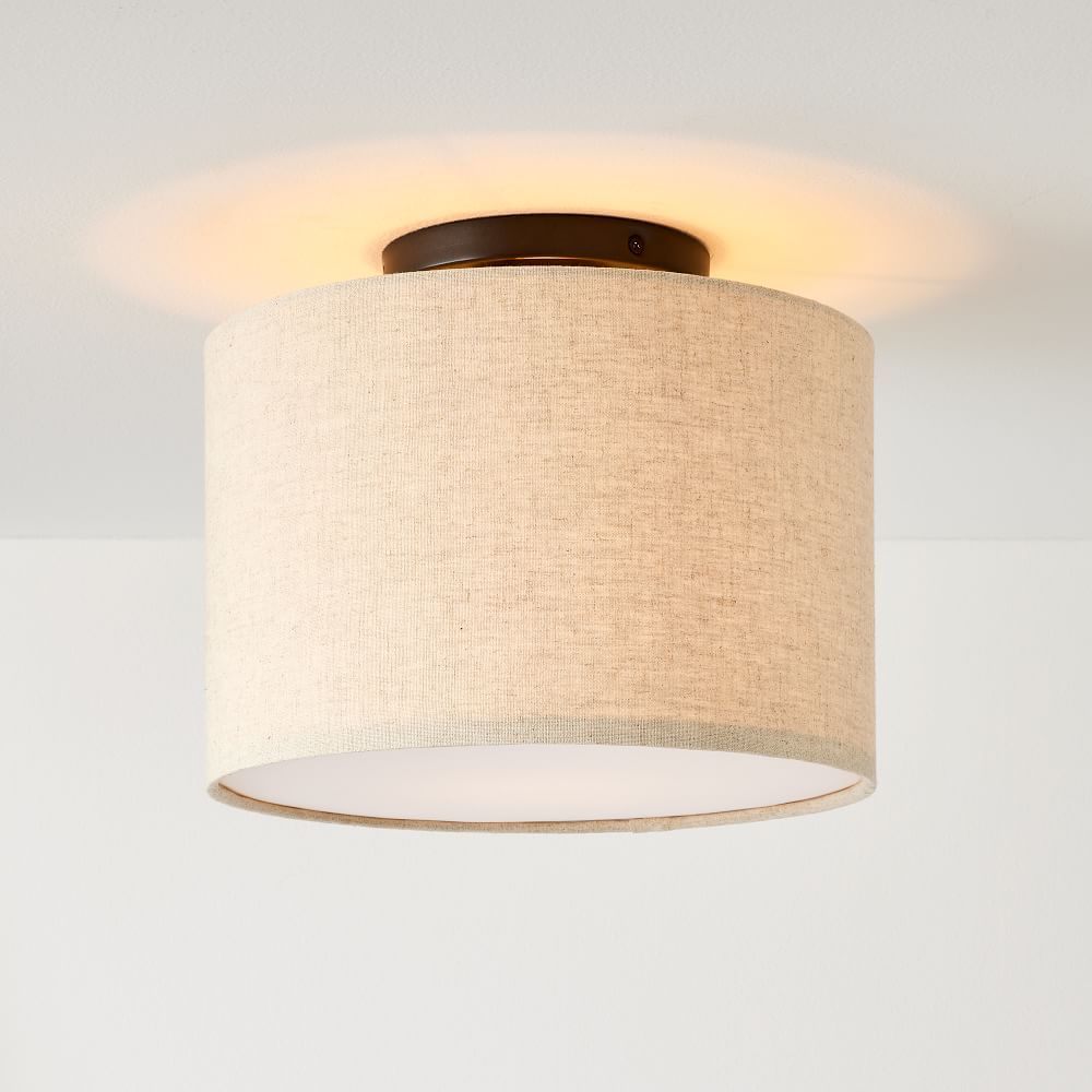 Fabric Shade Drum Flushmount | West Elm (US)