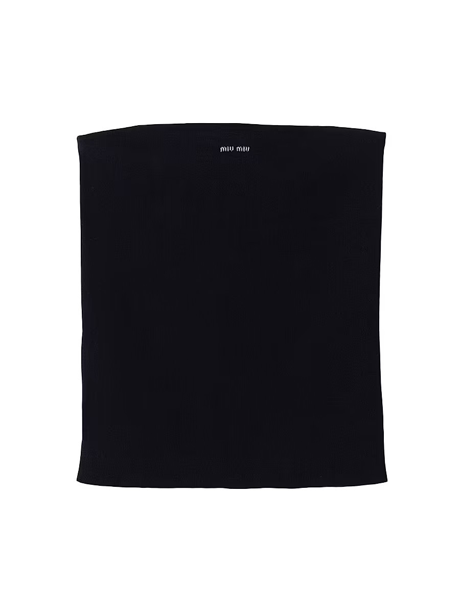 Miu Miu Women's Cotton Knit Tube Top - Blue - Size 0 | Saks Fifth Avenue