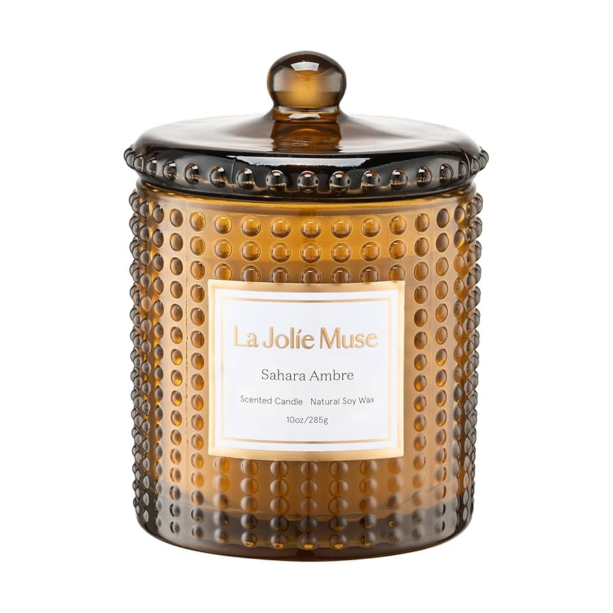 LA JOLIE MUSE Moroccan Amber Scented Candles, Holiday Candles for Home Scented, Natural Soy Candl... | Amazon (US)