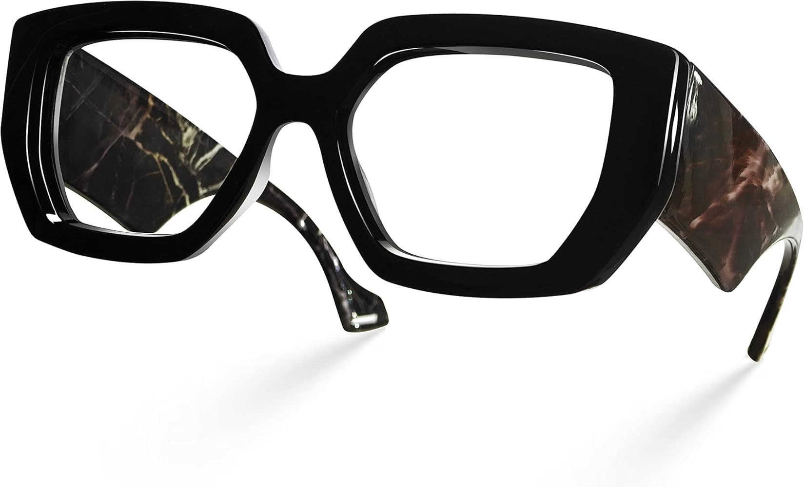 Oversized Square Blue Light Glasses for Women, Large Thick Frame Big Reading Eyewear for Computer... | Amazon (US)